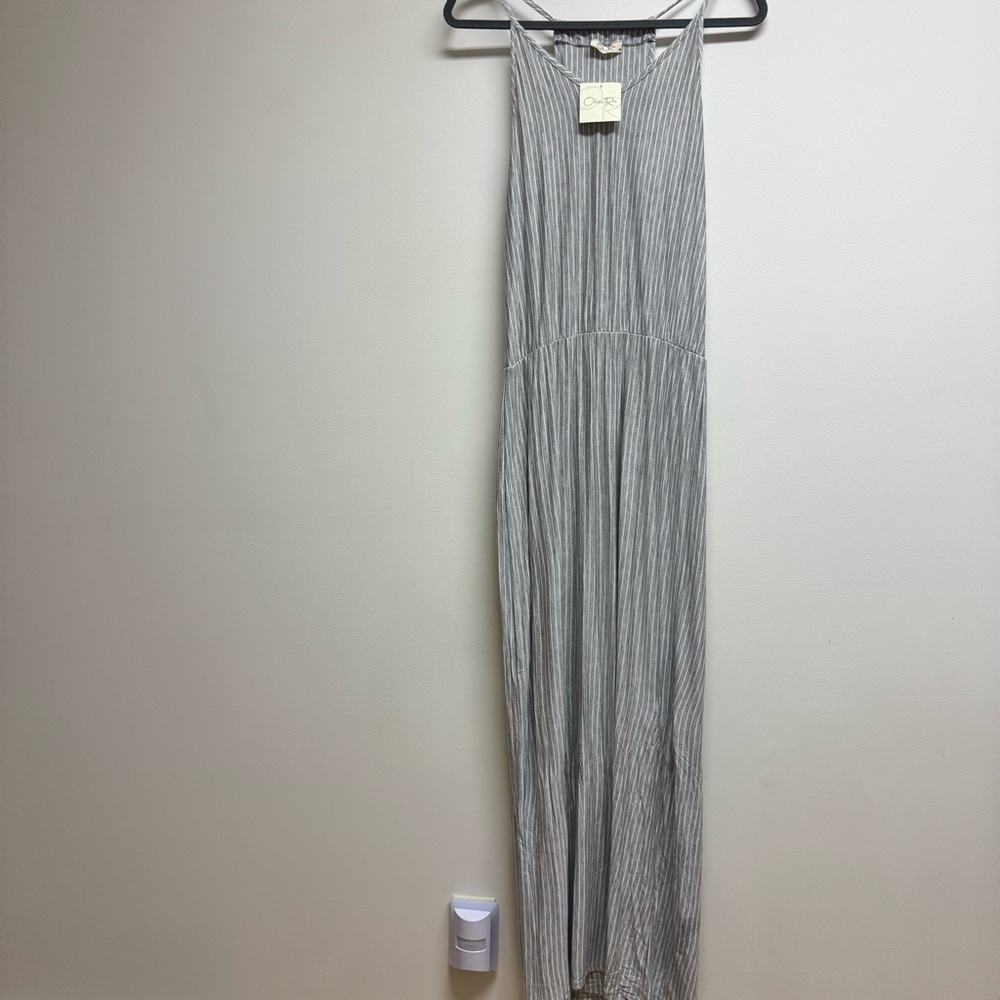 NWT Olivia Rae Gray Striped Dress Size L